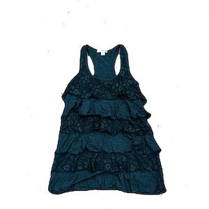 Women’s razorback tank top with lace/ruffle